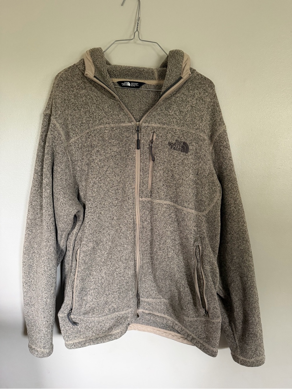 The North Face Men’s Taupe Heather Full-Zip Fleece Jacket